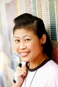 Portrait of a young woman smiling