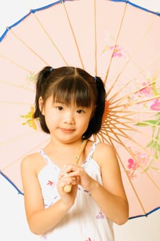 Portrait of a girl holding a parasol