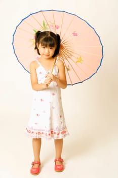 Portrait of a girl holding a parasol