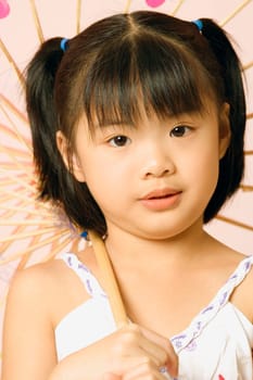 Portrait of a girl holding a parasol
