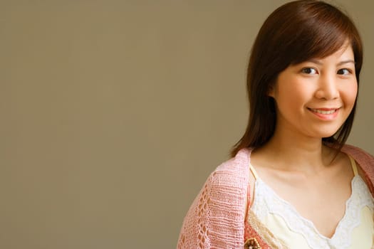 Portrait of a young woman smiling