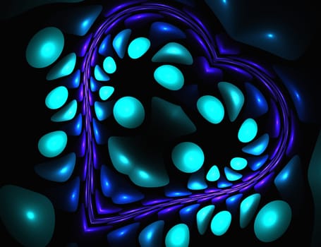 Imitation of a heart. Abstract fractal background. Illustration of a hear for valentine day for the purpose of advertisement and commercial use. Magic Fractal heart.