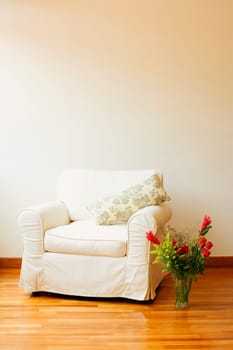 Armchair with a flower vase