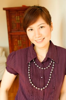 Portrait of a young woman smiling