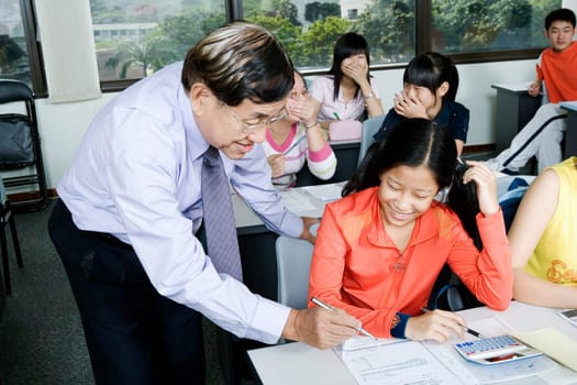 Close-up of students in a classroom