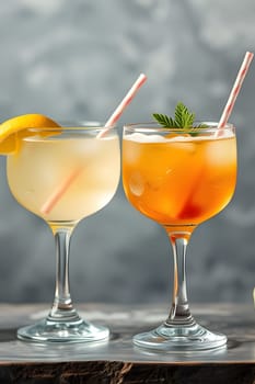 cocktail cocktails drink alcohol food bright yellow red juice orange color table cooking bar generated ai alt. High quality illustration black background