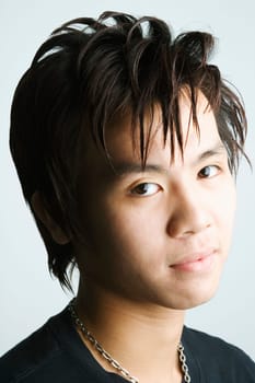 Portrait of a boy smirking