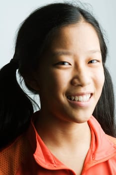 Portrait of a teenage girl smiling
