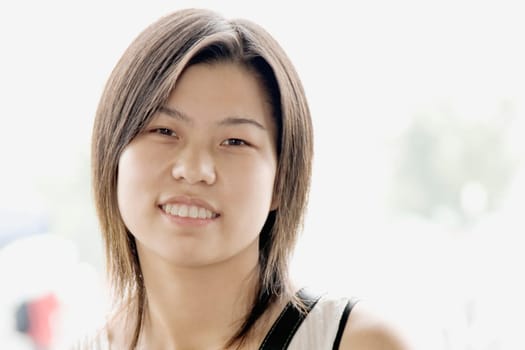 Portrait of a young woman smiling