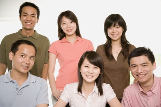 Office workers smiling together