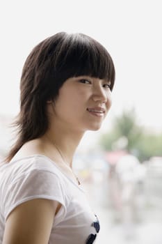 Portrait of a young woman smiling