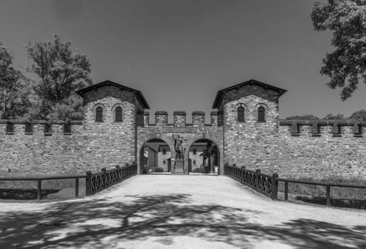 The main gate of the Roman fort Saalburg near Frankfurt, Germany