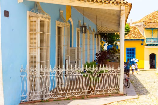 TRINIDAD, CUBA - JULY 22, 2014: A city with colonial architecture.Worldwide Patrimony of humanity since 1988.Third village founded by the Spanish Crown in Cuba. Visited by a lot of tourist in the center of Trinidad city, Cuba