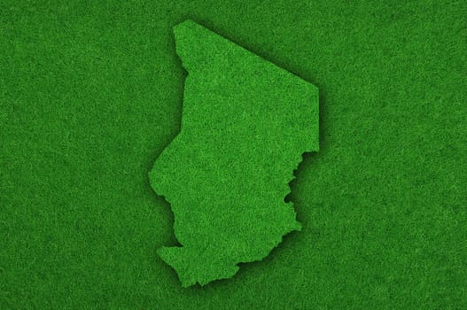 Map of Chad on green felt