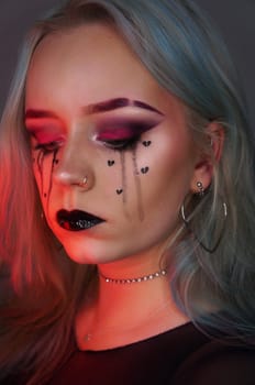 young woman with makeup