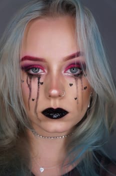 young woman with makeup