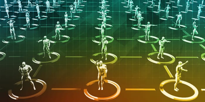 Digital Communications Platform to Communicate Online Concept