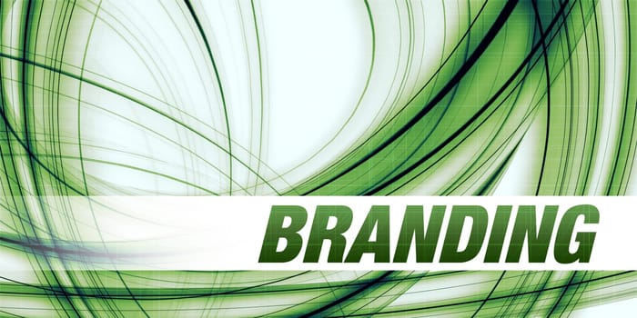 Branding Concept on Green Abstract Background