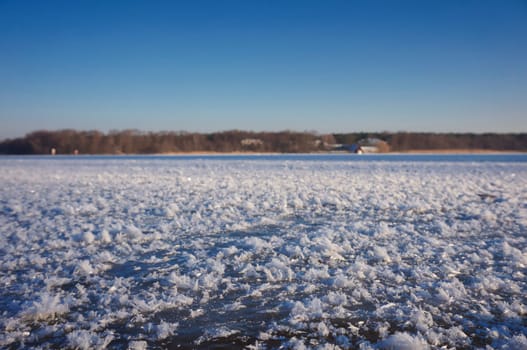 Ice cover at sea in winter