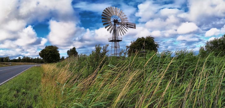 wind pumping station near Lobbe, Mönchgut, Ruegen island