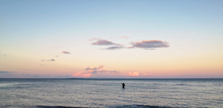 Coastal angler near Thiessow, Mönchgut, Ruegen island