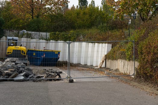 HEILIGENHAUS, NRW, GERMANY - OCTOBER 19, 2018: .Demolition of the petrol station in Heiligenhaus behind the Real supermarket
