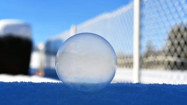 frozen soap bubble