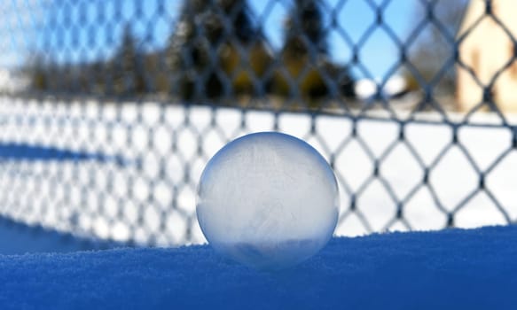 frozen soap bubble