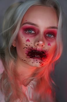 young woman with sfx makeup