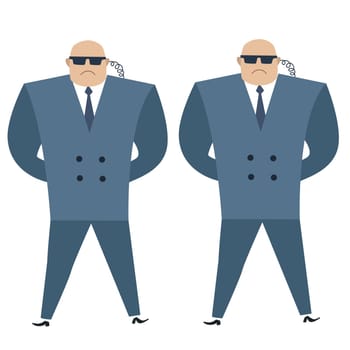 Formidable security professionals secret service bodyguards. The same strong men in blazers guard cordon