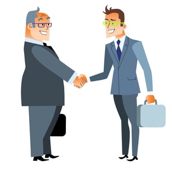 Business handshake deal. Finance and contract. Two men shake hands