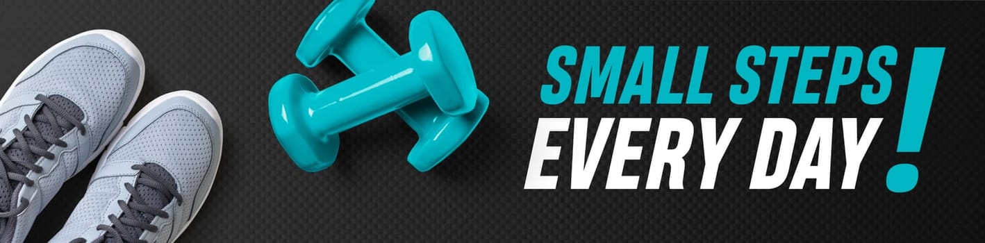 Motivational fitness header - Small steps every day