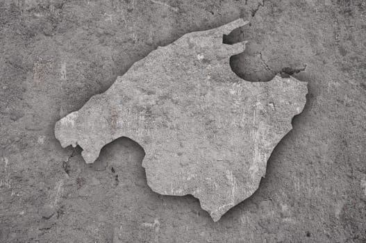 Map of Mallorca on weathered concrete
