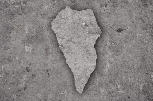 Map of La Palma on weathered concrete