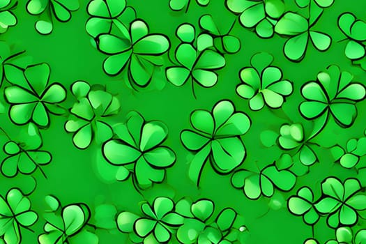 green background leaves clover nature pattern patrick holiday grass spring art iceland generated ai alt. High quality illustration