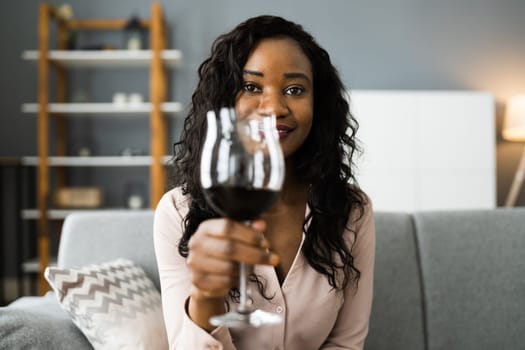 Romantic Home Dinner Video Conference With Wine