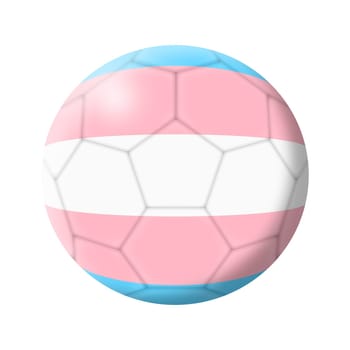 A Transgender soccer ball football 3d illustration isolated on white with clipping path