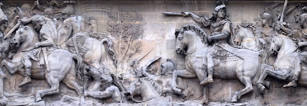 Passage of the Rhine, detail of the Porte Saint Denis is a Parisian monument located in the 10th arrondissement in Paris, France
