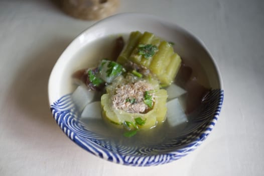 Thai food , Bitter gourd soup with pork