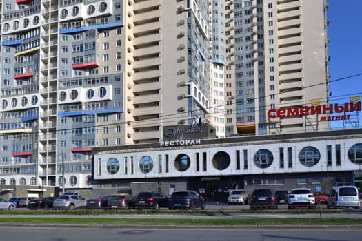 Krasnogorsk, Russia - May 1. 2024. Magnit Family Store near Spassky Bridge - a residential complex