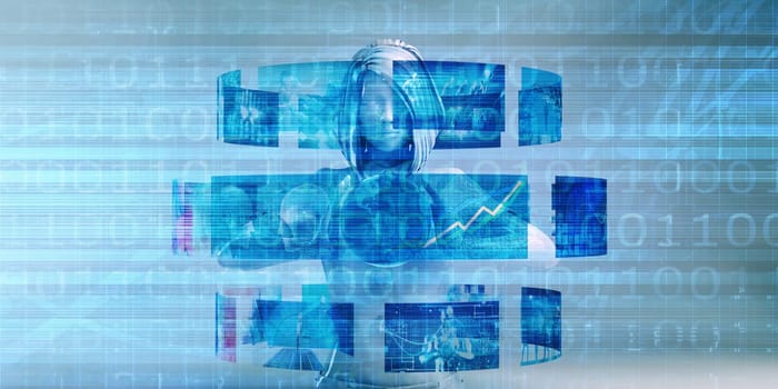 Futuristic Graph and Chart Data for Business