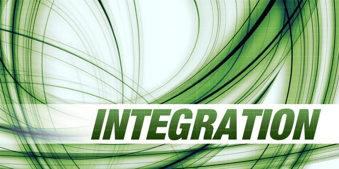 Integration Concept on Green Abstract Background