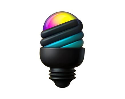A stylish iridescent icon symbolizing energy efficiency, featuring a colorful spiral design, isolated on white background, representing sustainability and clean energy solutions.