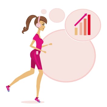 Beautiful Fitness Girl Running - card