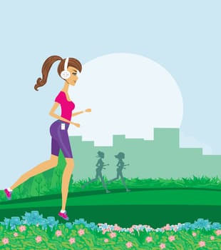 Jogging Girl in the Park