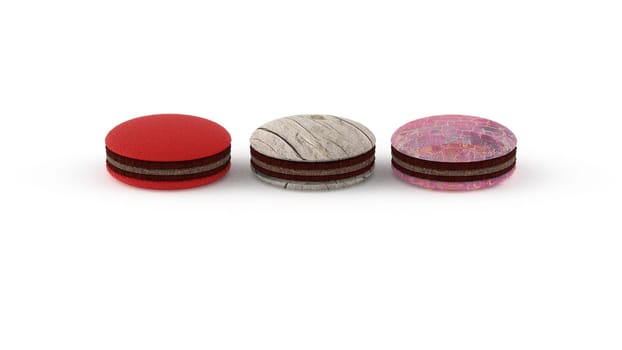 The 3d rendering of Colorful macarons cakes