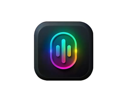 A vibrant, iridescent IoT sensor icon with a glowing design, isolated on a white background, symbolizing modern technology, innovation, and smart devices.