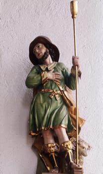 Statue of Saint in the Saint Lawrence church in Kleinostheim, Germany