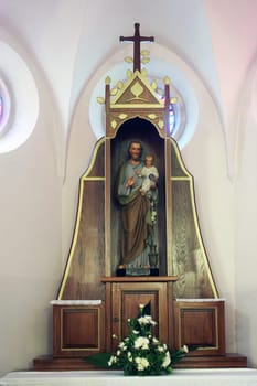 Saint Joseph altar in the parish church of St. Martin in Dugo Selo, Croatia