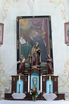 Altar of St. Benedict in the Church of the Holy Three Kings in Stara Ploscica, Croatia